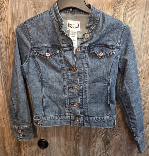 Levi Strauss Signature Denim Jean Jacket Wmn Sz Med Trucker Biker  {VTG 05/07}