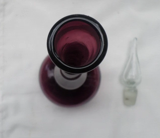 Botella jarra vintage amatista púrpura soplada a mano 10" h Foto 2 de 4