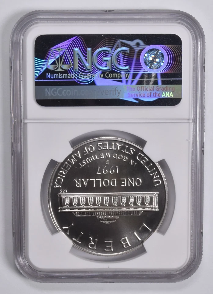 MS70 1997-P Botanic Garden Coin & Currency Commem. Silver Dollar NGC Brown *8266 - Image 2 of 4