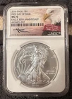 2016 AMERICAN SILVER EAGLE NGC MS70 30TH ANNIVERSARY JOHN MERCANTI SIGNED FDOI