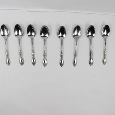 Oneida Silver Wm A Rogers Deluxe 8-Piece Lot Huntington Pattern Teaspoons