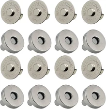 20 Set Magnetic Snaps, Purse Magnetic Bag Fastener Clasp Replacement Kit for Sew