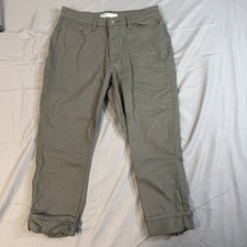 Levi Strauss Signature Mid Rise Cuffed Capri Medium Denim Green Size 8 - W29