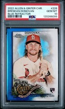 Topps 2022 A&G Chrome Brendan Donovan #226 Blue Refractor /150 RC PSA 10