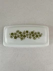 Vintage Pyrex Milk Glass Spring Blossom Green Daisy Pattern Butter Dish