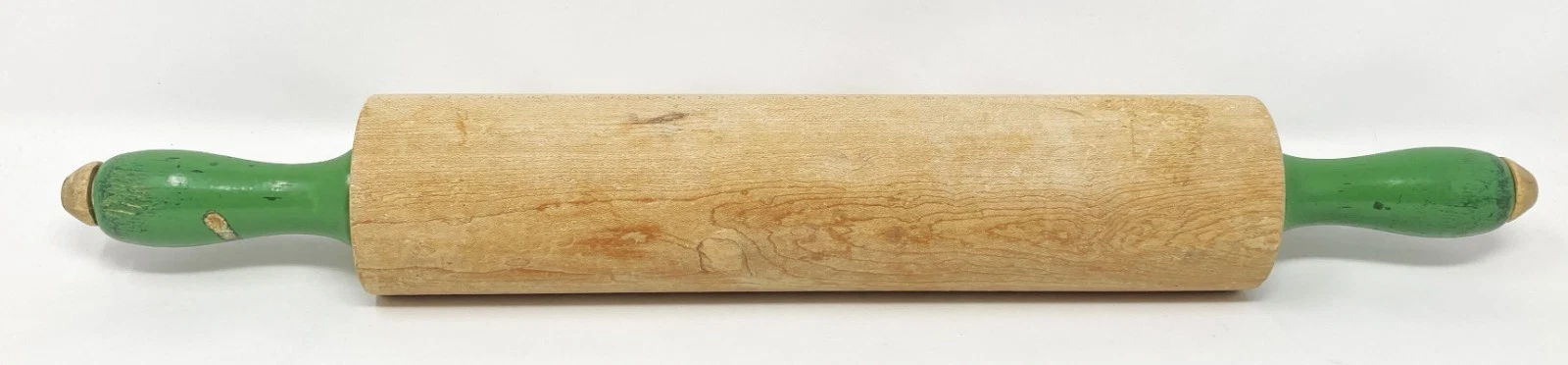 Vtg 1940's Munising Maple Rolling Pin Farmhouse Cottage Chic Green Handles
Opens in a new window or 
