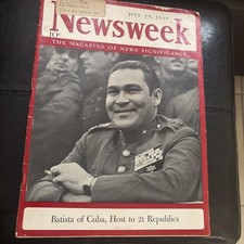NEWSWEEK MAGAZINE JULY 29, 1940 FULGENCIO BATISTA OF CUBA . Pre - Owned NEWSWEEK MAGAZINE JULY 29, 1940 FULGENCIO BATISTA OF CUBA . Pre - Owned