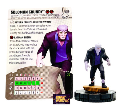DC Heroclix Solomon Grundy #016 w/ Card Notorious Set 