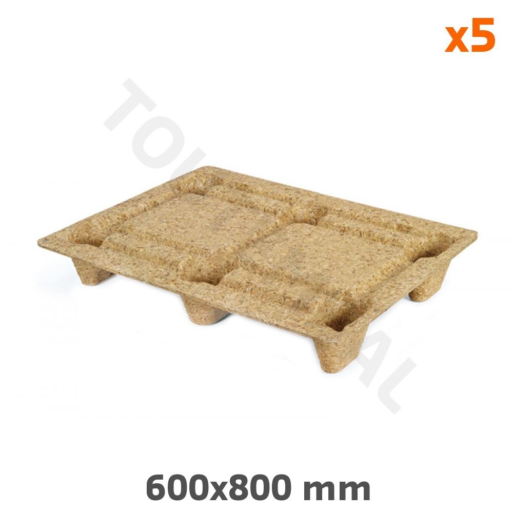 Demi-palette bois moulée 800 x 600 mm idéale pour présentoir PLV