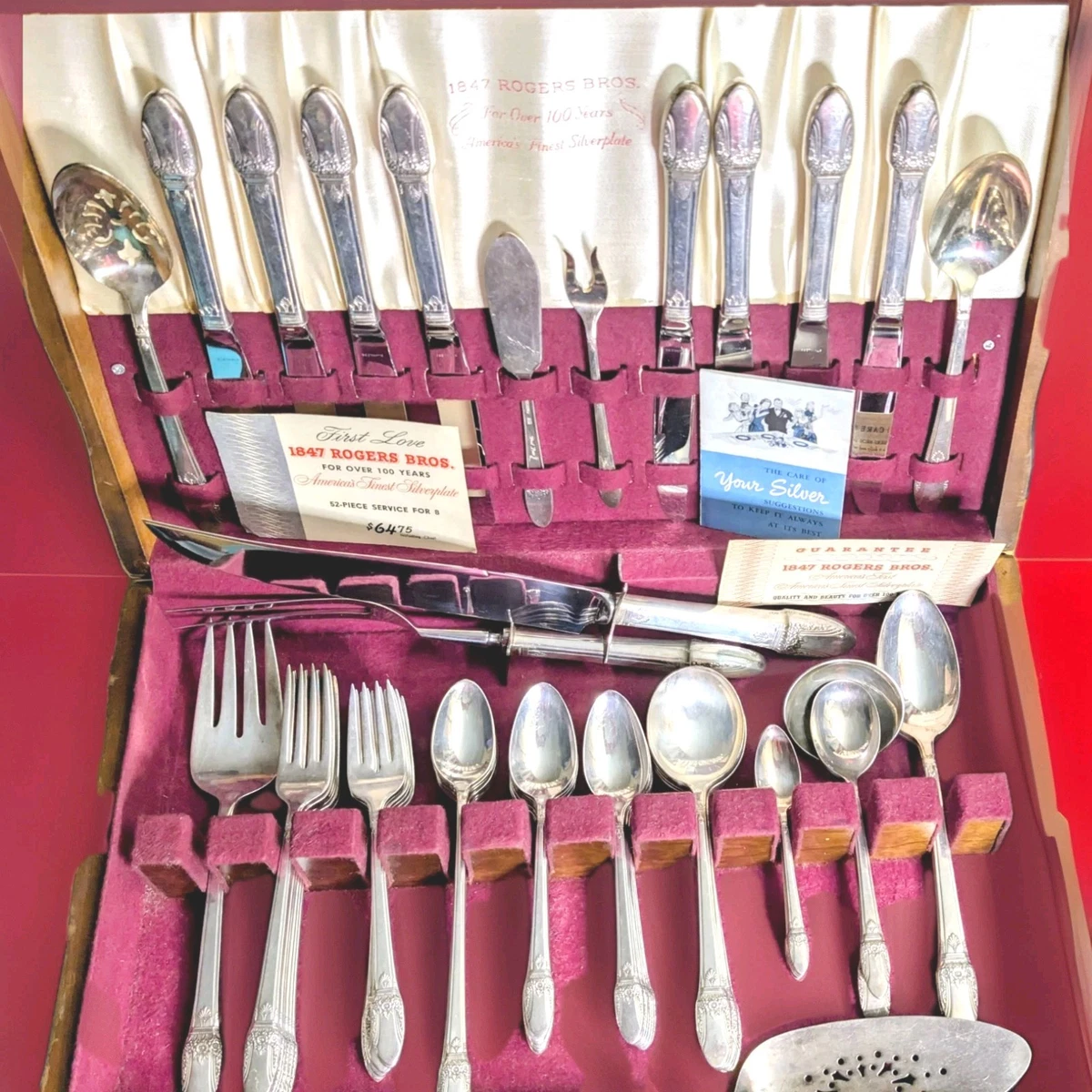 1847 Rogers Bros First Love Antique US Silver-Plated Flatware for