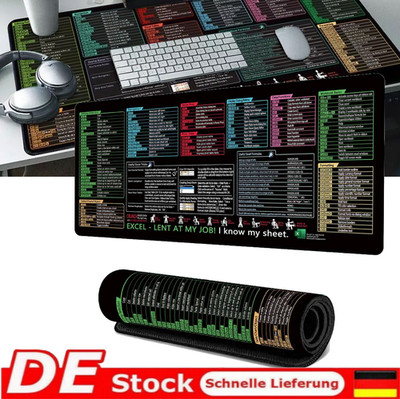 Excel Mauspad XXL, Mousepad Großes 900X400Mm Mousepad Mit Excel Shortcuts