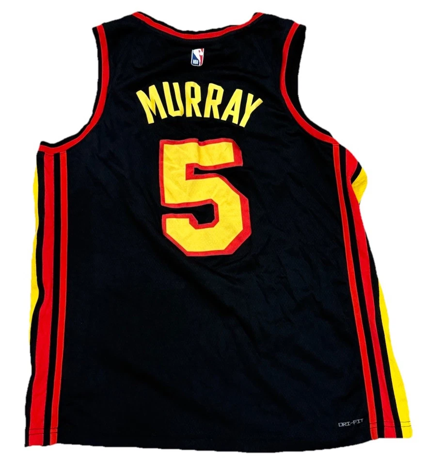Nike Dejounte Murray NBA Atlanta Hawks Black Swingman Jersey - Size 52 Men’s XL - Imagem 2 de 4