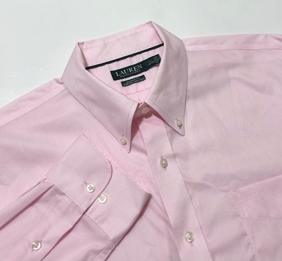 LAUREN Ralph Lauren Classic-Fit Stretch Non-Iron Dress Shirt Pink 17.5 34/35