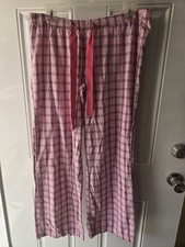 Old Navy Pink Plaid Cotton Woven Drawstring Women's Pajama Pants M