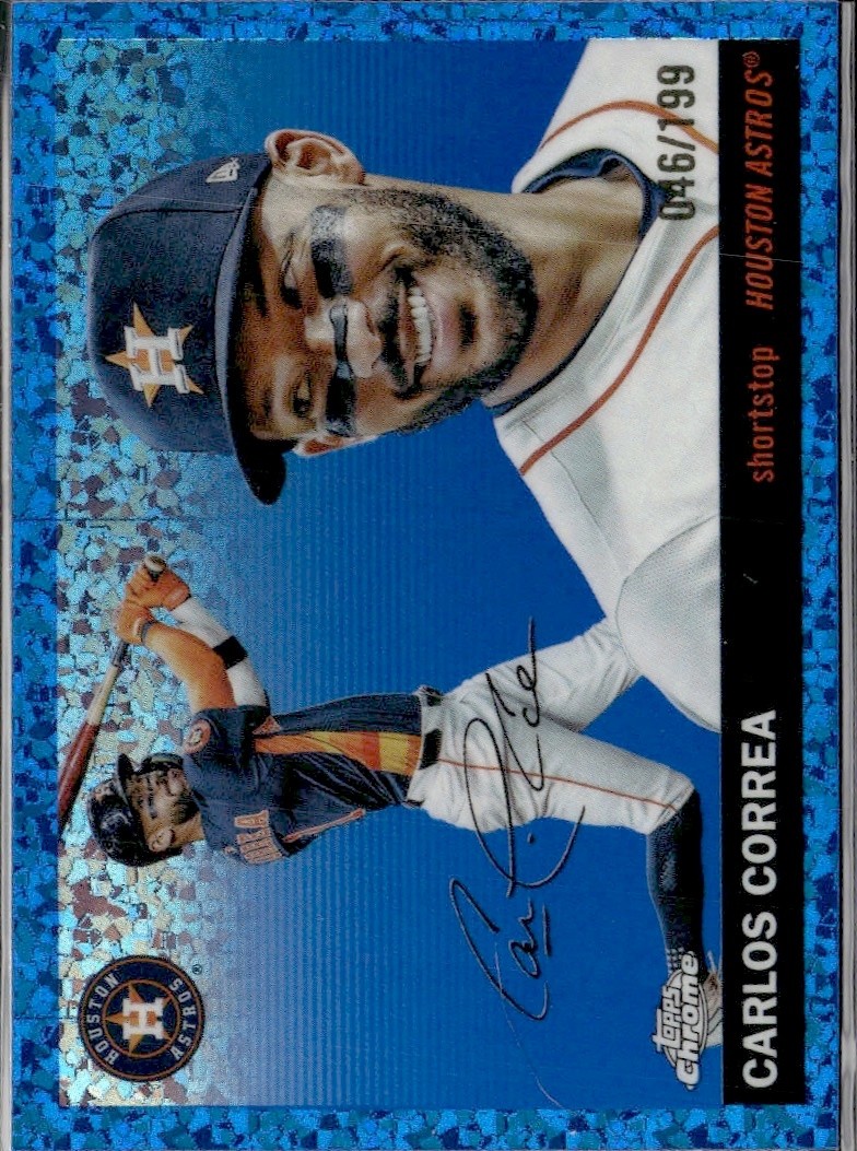 2025 Topps Chrome Platinum Carlos Correa #61 Blue Refractor /199 Astros