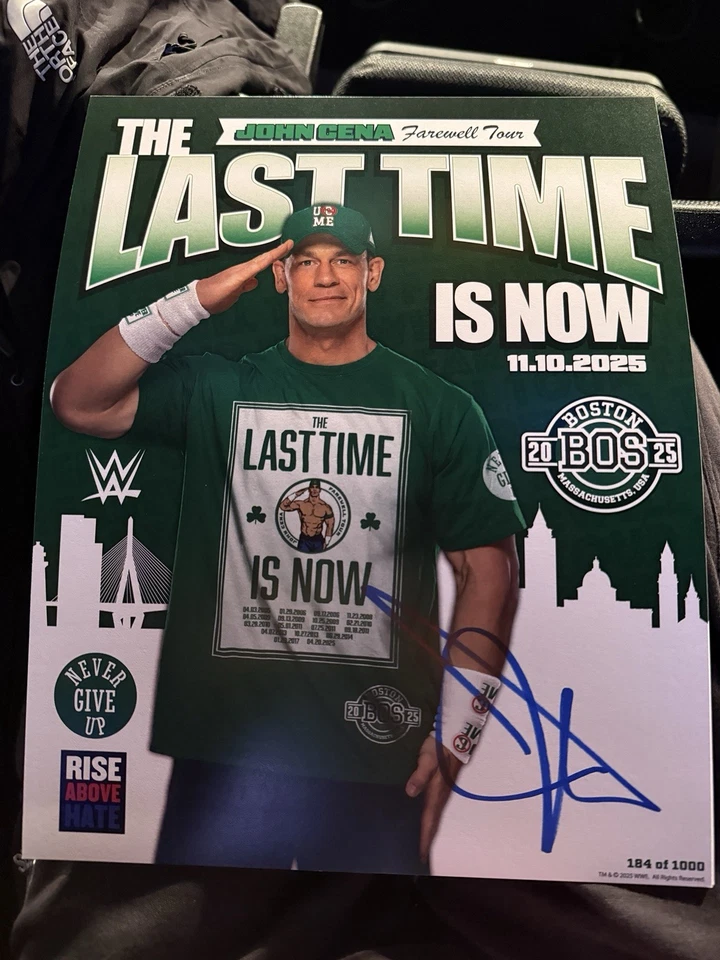 John Cena Last Time Is Now Farewell Tour Signed Poster BOSTON FINAL MATCH RARE - Image 4 of 4