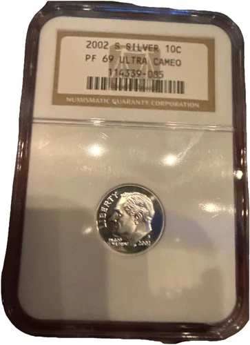 2002 NGC PF 69 Ultra Cameo Silver Dime | San Francisco Mint | Roosevelt Coin