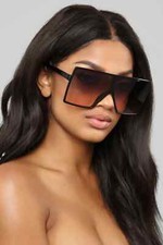 Sunglasses Men Women Oversize Square New Model Designer Flat Purple Lens Fashion