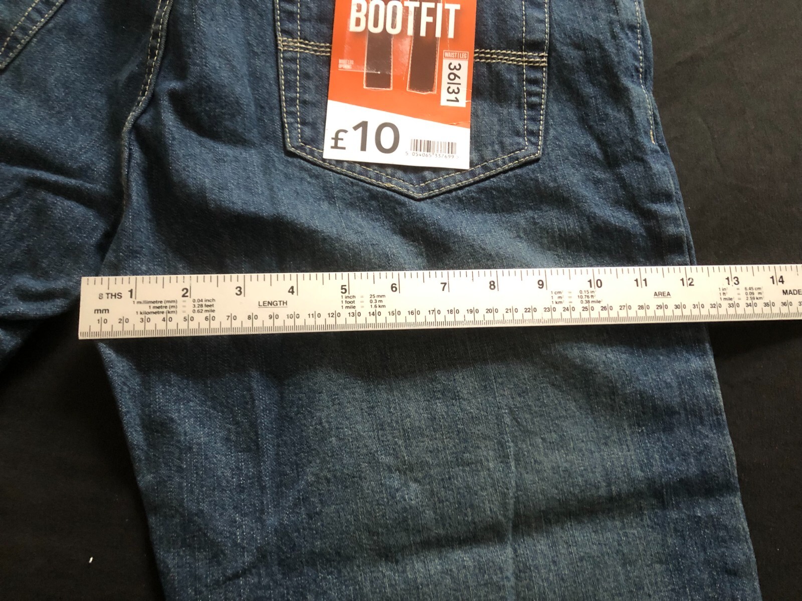 PRMDNM89 MEN'S BOOTCUT JEANS BLUE WAIST 36" LEG 31" BNWT ZIP FLY