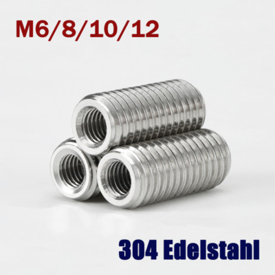 M6-M12 304 Edelstahl Gewinde Adapter Buchse Reduzier-Adapter Gewindeeinsätze