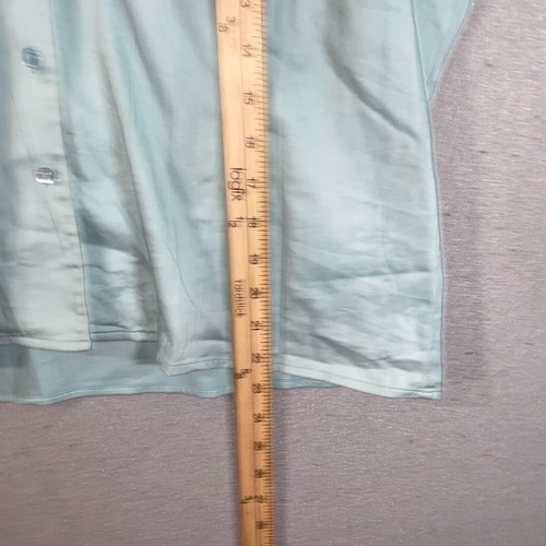 Merona Button Up Womens XL Green Solid Short Sleeve Collared Stretch Casual - Picture 5 of 11