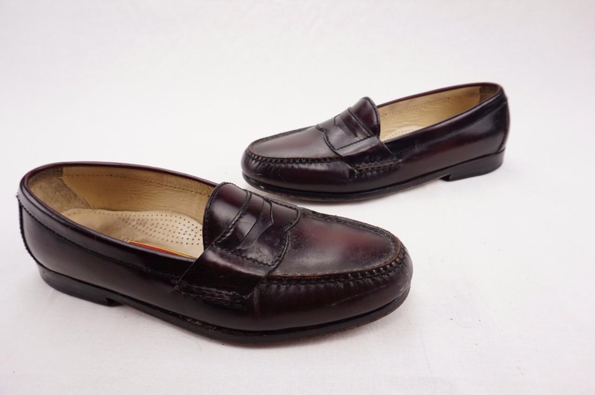 Cole Haan Men’s Wine/Burgundy Leather Penny Loafers COLE HAAN Pinch Penny Loafers Burgundy Glossy Leather Mens 8  main image 3