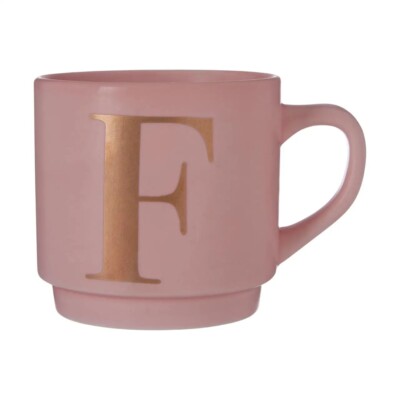 Signet Grau Monogramm Becher F Bone China Tee Kaffeetasse Home Küche Tisch Neu in OVP