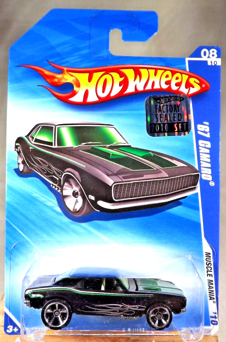 2010 Hot Wheels #86 Muscle Mania 8/10 '67 CAMARO Black Variant w