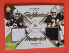 BO JACKSON WORN JERSEY CARD JOSH JACOBS 24 PANINI LUMINANCE MATERIALS LV RAIDERS