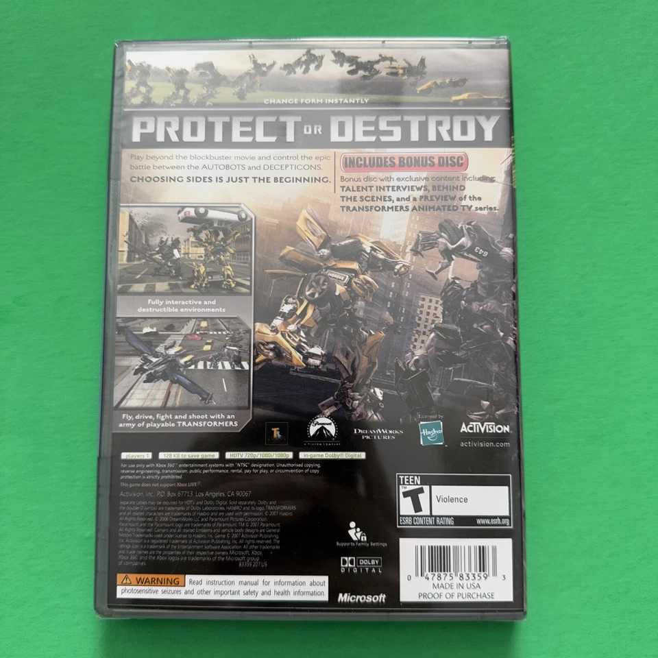 Transformers: The Game Platinum Hits w/ Bonus Disc Brand New Sealed - Image 2 of 4