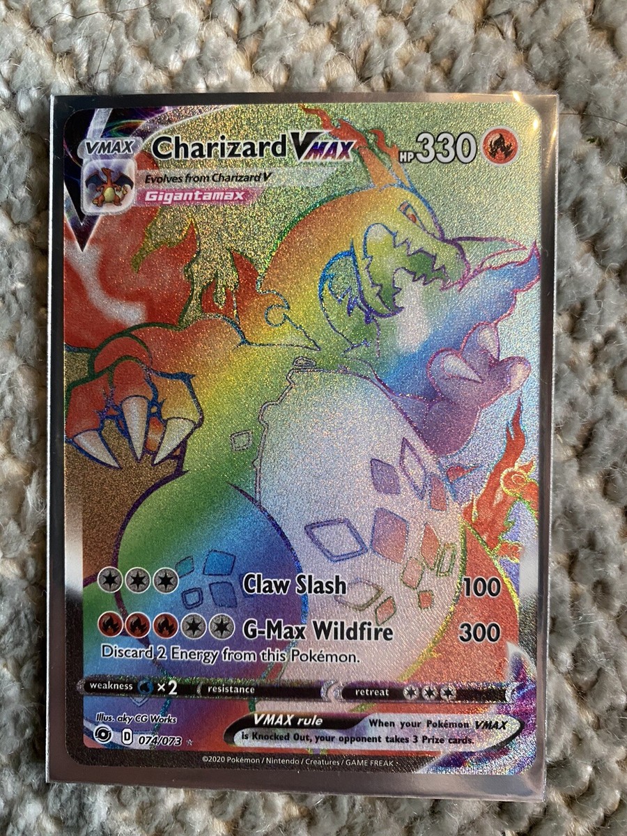Charizard VMAX Rainbow Rare Pokemon TCG Champions Path 074/073 - NM!