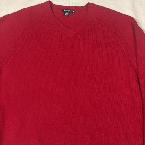 J Crew Sweater Pullover Red Lambswool Men’s M Preppy Heritage - Picture 2 of 5