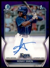 Ronny Simon 2023 Bowman Chrome Rookie Purple Refractor 1st Card RC Auto /250