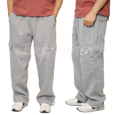 Unisex Heavyweight Fleece Baggy Cargo Sweatpants Jogger Pants - Main Image