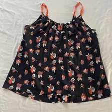 Collective Concepts Navy And Flower Tank Top Size Large