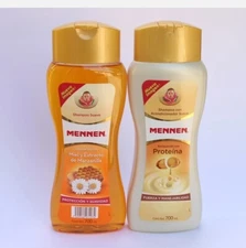 2 PK MENNEN SHAMPOO CONDITIONER MANZANILLA PROTEINA 700 ML 23.7 OZ MADE IN MEXIC