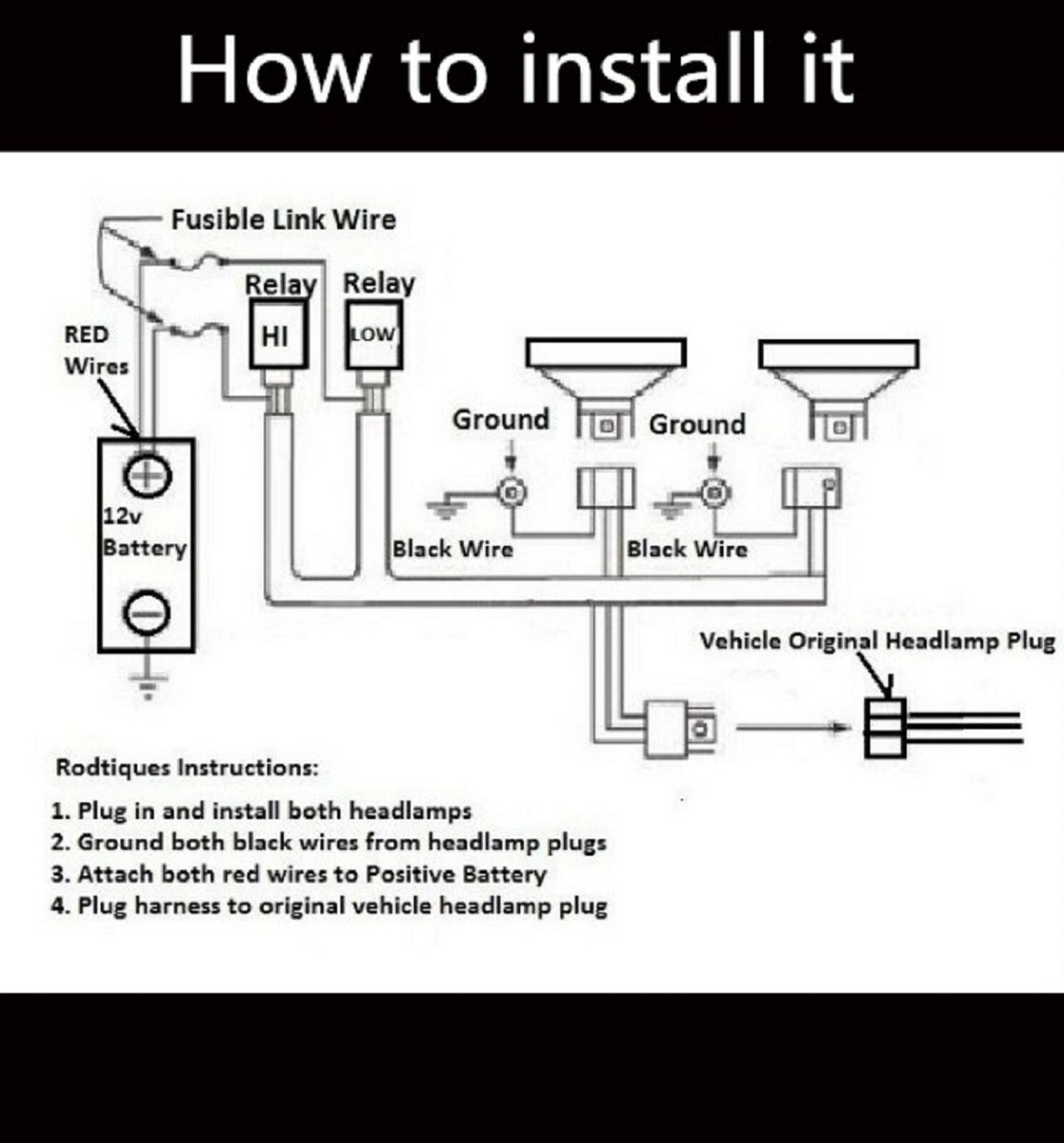 HID Kit Relay Wire Harness 9006 Fog Light Ceramic Female Male - Foto 3