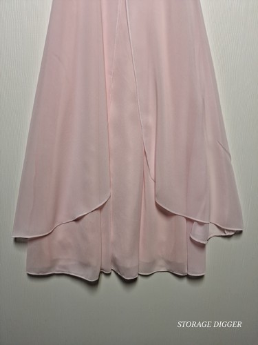 Children's Concepts Tank Top Dress Girls 10 Peach Sheer Back Zip Belted Waist - Picture 6 of 11