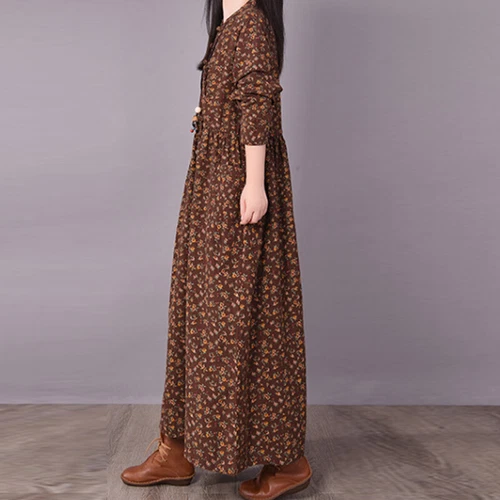 Ladies Long Dress Crew Neck Maxi Dresses Women Kaftan Holiday Sleeve Baggy Loose - Picture 17 of 47