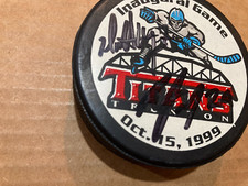 1999 ECHL TRENTON TITANS VS JOHNSTOWN CHIEFS PUCK OPENING NIGHT DUAL AUTOS?