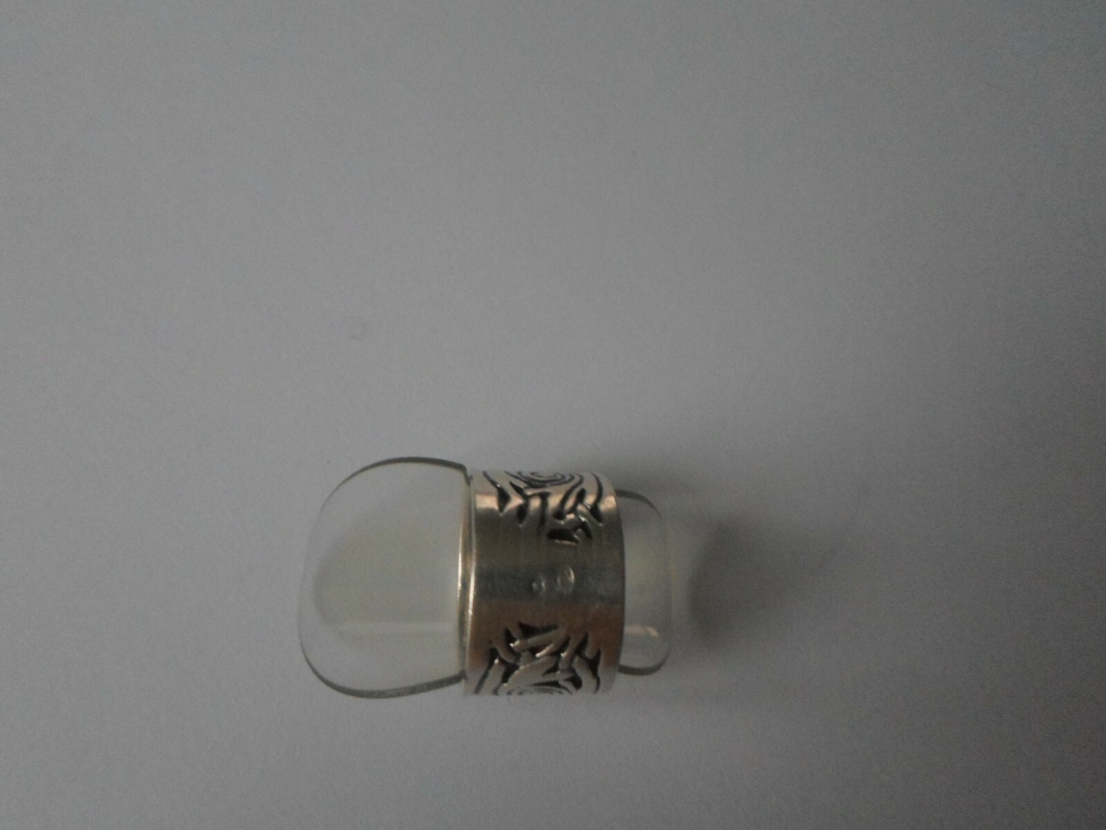 solid silver ring, wide headband, arabesque patte… - image 6