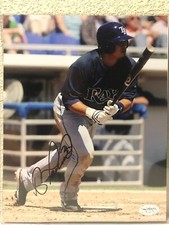Dioner Navarro Signed Tampa Bay Rays 8x10 Photo JSA