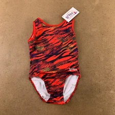 Lil Fox CLA / Girls 10 Red Jungle Print Sleeveless Leotard NWT