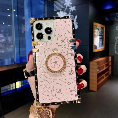 Bling Flower Ring Phone Case For iPhone 16 15 14 13 12 11 Pro Max XR XS 8 7 SE - 第 10/13 張圖片