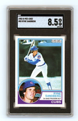 RYNE SANDBERG ROOKIE CARD 1983 O-PEE-CHEE #83 SGC 8.5 CHICAGO CUBS NM-MT+ OPC RC
