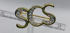 Swarovski Crystal Swarovski Signature Collection SCS gold tone pin brooch