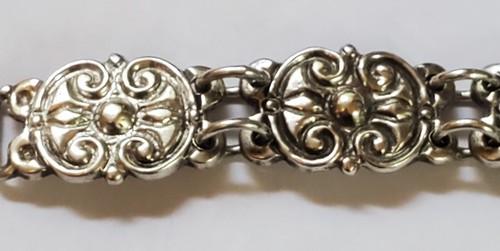 AVE JUAREZ PRIETO STERLING SILVER 925 ORNATE LINK BRACELET ABSOLUTELY GORGEOUS - Picture 2 of 11