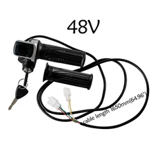 48V LCD Twist Throttle Grip w/  Key Lock For Electric ATV Scooter Go kart  Quad 