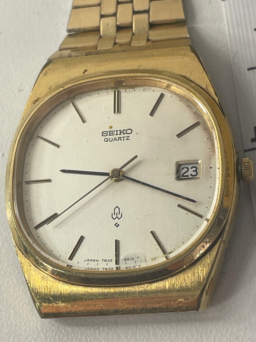 Vintage Seiko Quartz Watch Goldtone Wristwatch 7832-5010 NOT