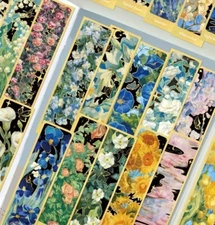 30 PC Bookmark Set Floral Oil Painting Art 1.5" x 6" New Free Ship 194